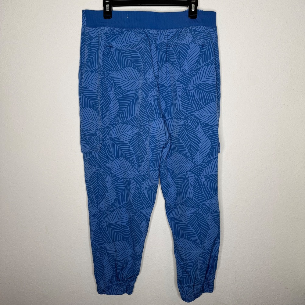 Soft Surroundings Women's Size‎ XL Cargo Jogger Pants Blue Palm Print - Picture 2 of 10